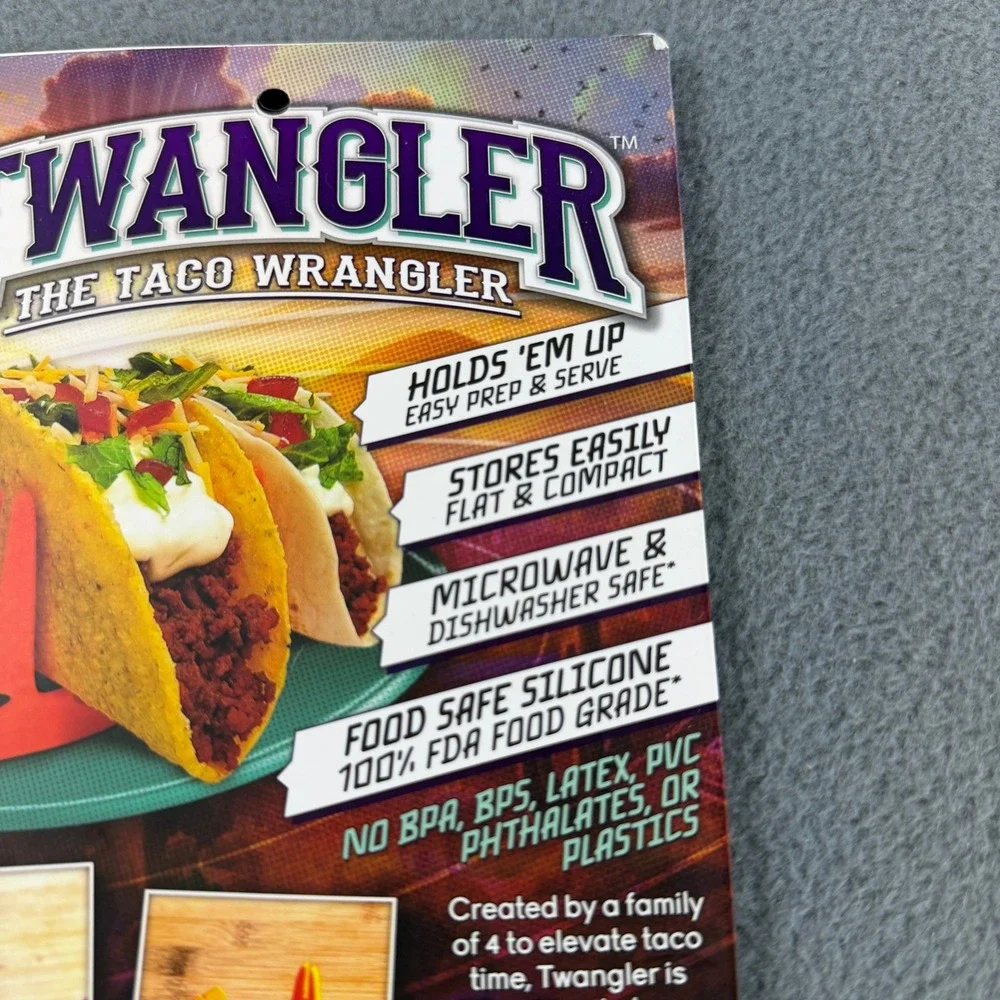 Twangler The Taco Wrangler Silicone Taco Holder Set Teal Blue Microwave Safe